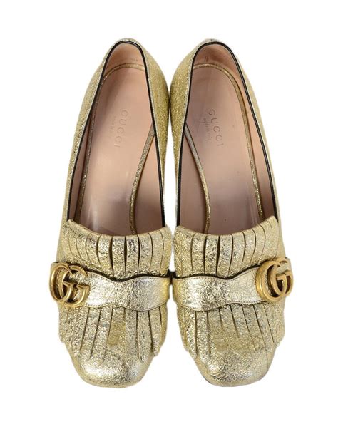 gucci gold leaf loafers|gucci fringe loafer.